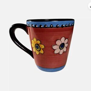 Tabletops Gallery Embossed Coffee Tea Mug Cup Istanbul Floral Colorful